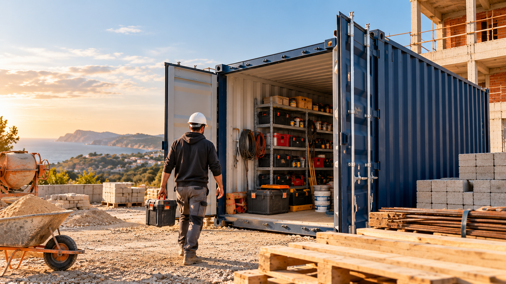 container modelado para la obra